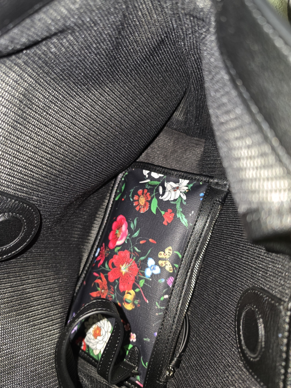 Black Floral-Print Women’s Tote Bag